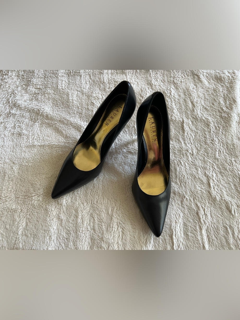 Lauren Ralph Lauren Black Sarina Leather Pumps (NWOB)